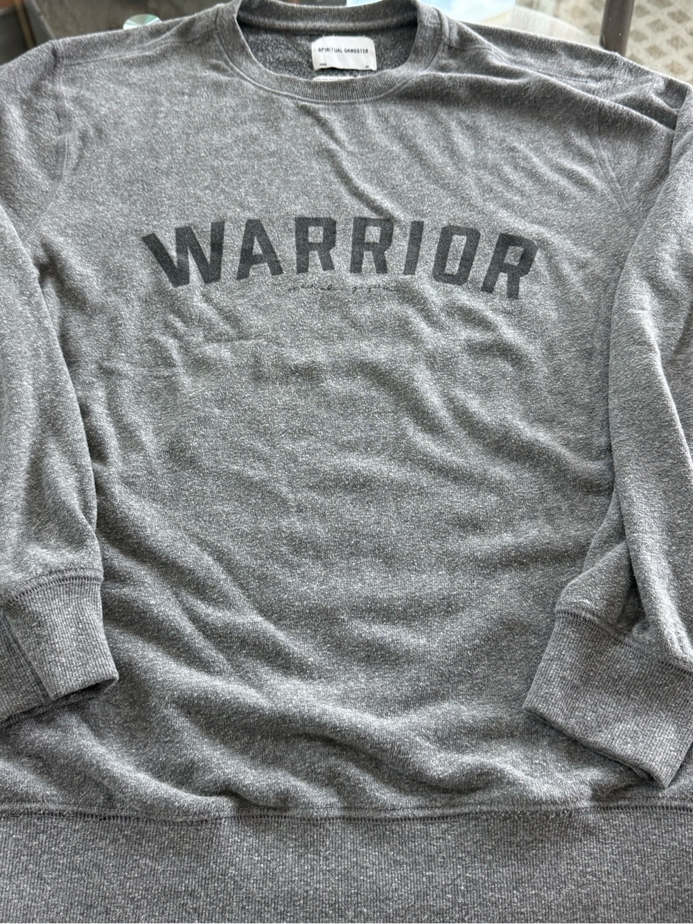 Spiritual Gangster Gray "Warrior" Crewneck Sweater - Casual Men's Pullover